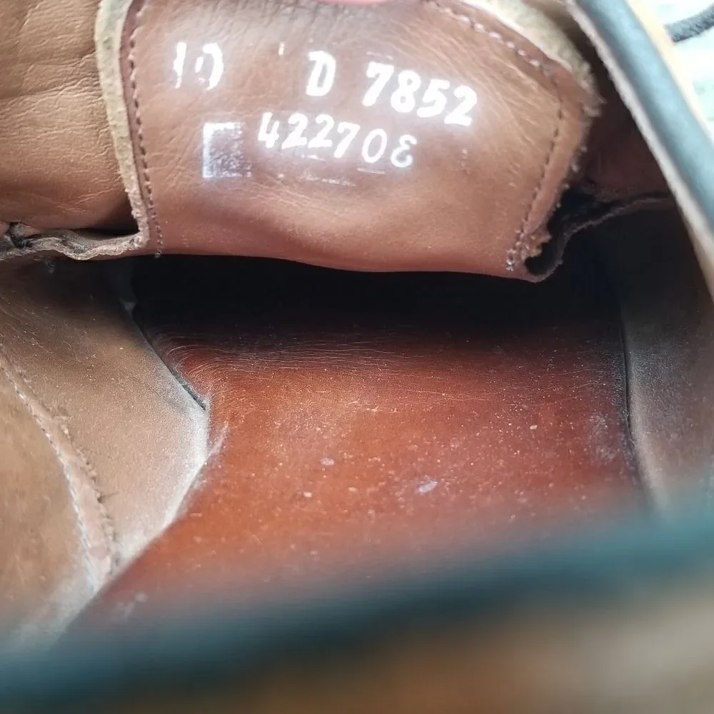 Allen Edmonds Split Front Moc Toe‎ Oxfords Derby Tan Leather Casual Dress 10 D